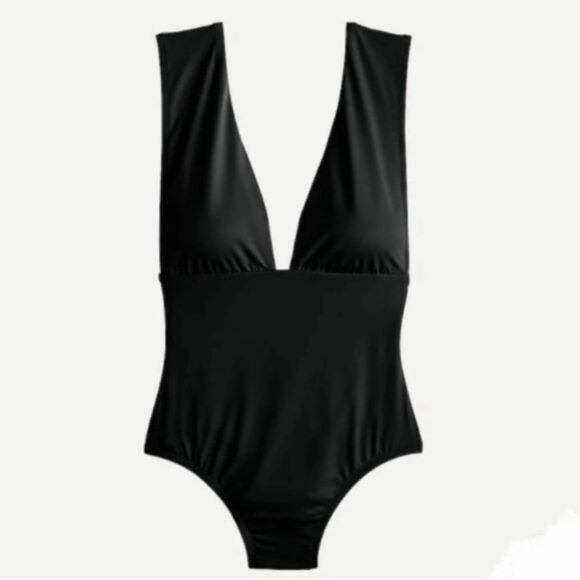 J. Crew Other - J. Crew black plunge v neck one piece bikini swim suit women’s size small 4